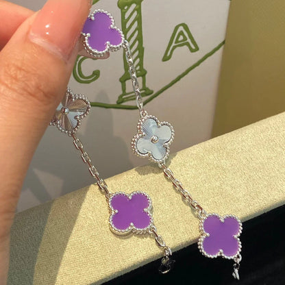[Limara]LUCKY CLOVER 5-MOTIF BRACELET - VIOLET COLLECTION