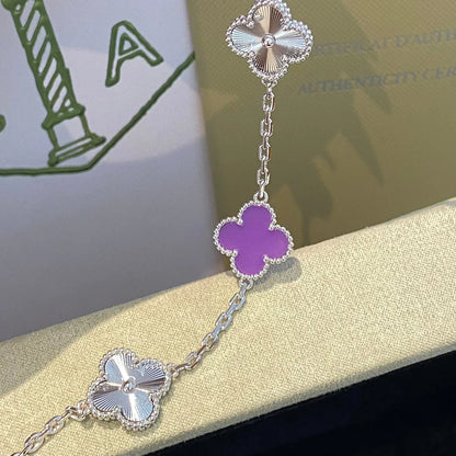 [Limara]LUCKY CLOVER 5-MOTIF BRACELET - VIOLET COLLECTION