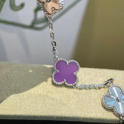 [Limara]LUCKY CLOVER 5-MOTIF BRACELET - VIOLET COLLECTION