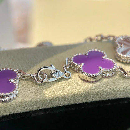 [Limara]LUCKY CLOVER 5-MOTIF BRACELET - VIOLET COLLECTION