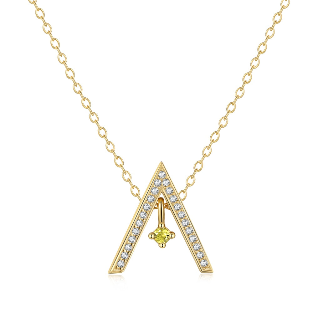 [Limara]Sparkling "A" Shape Necklace