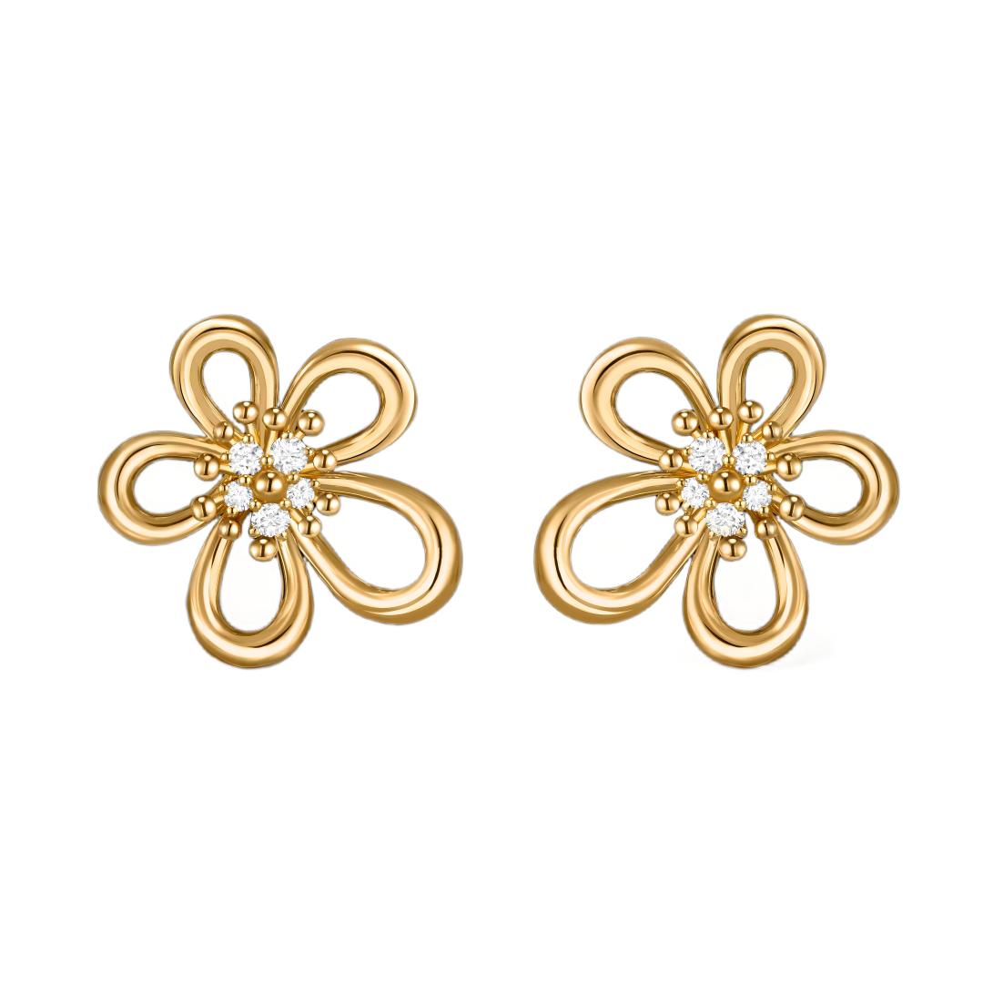 [Limara]  FLOWERLACE EARRING 5 DIAMONDS