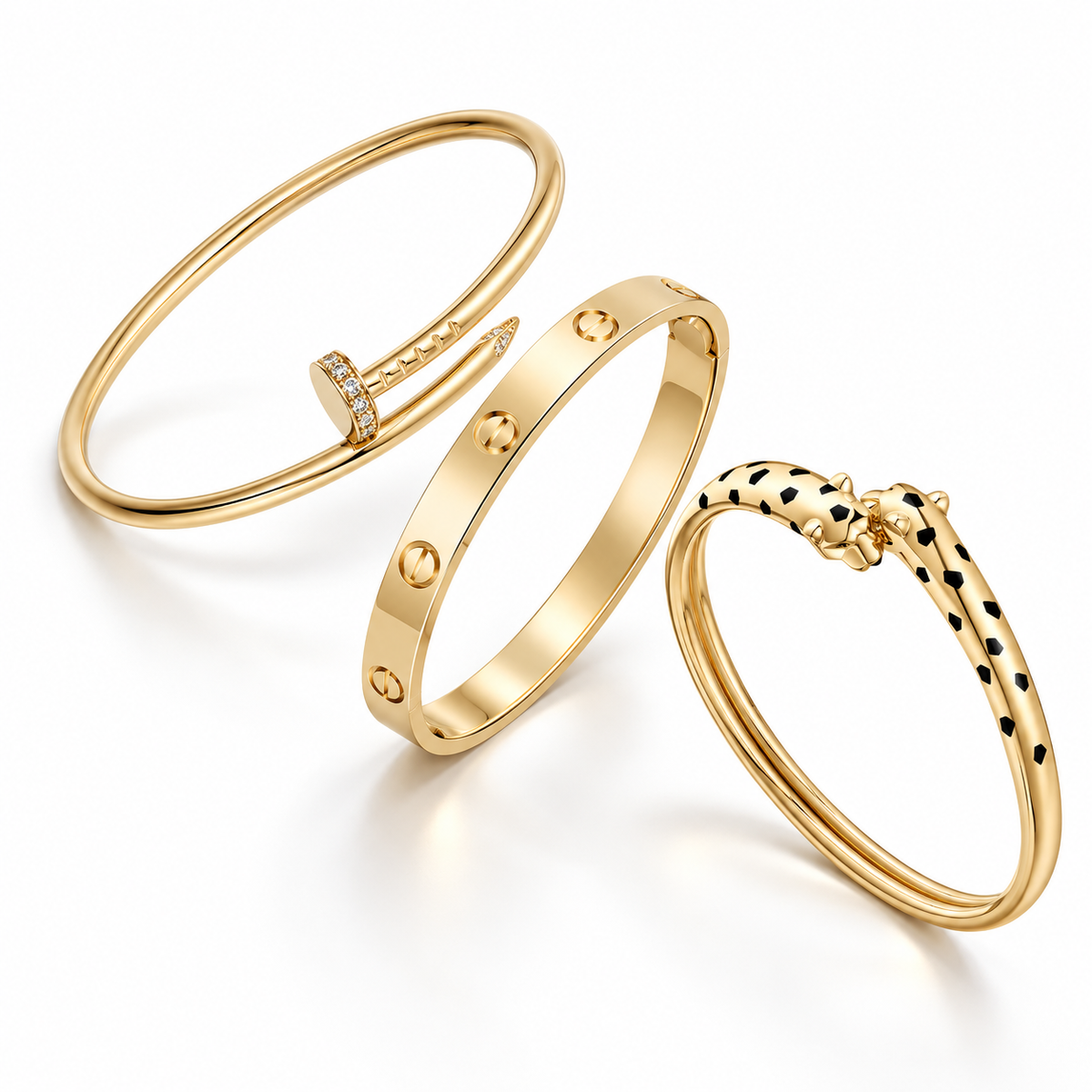 [Limara] Panthre & LOVE  & JUSTE  Diamond Bracelet Stack Set