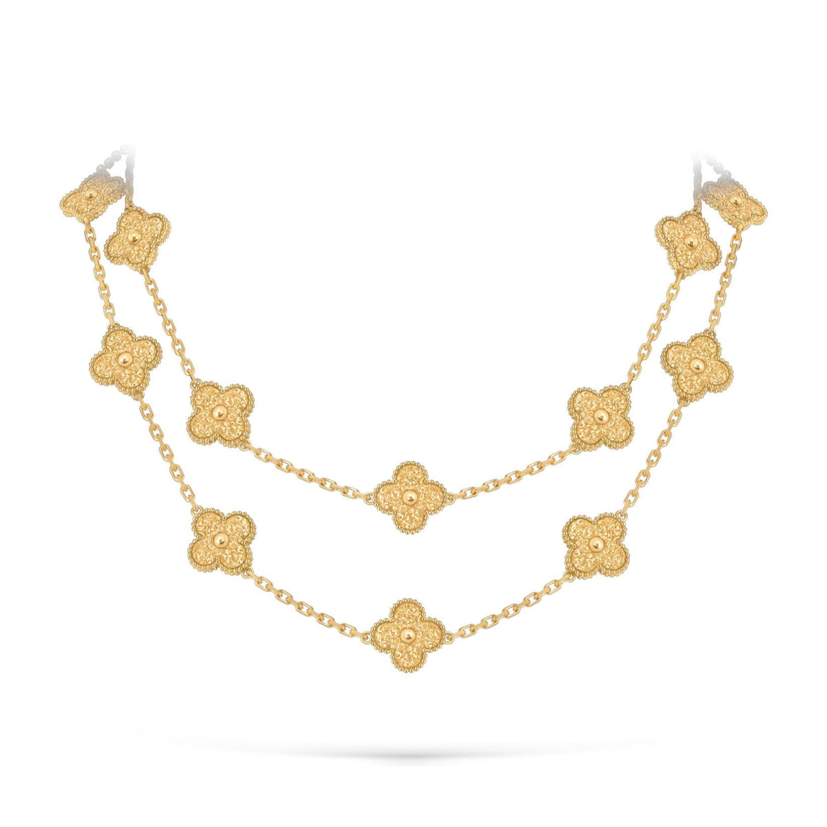 [Limara]CLASSIC 20-MOTIF LUCKY CLOVER LONG NECKLACE GOLD COLLECTION