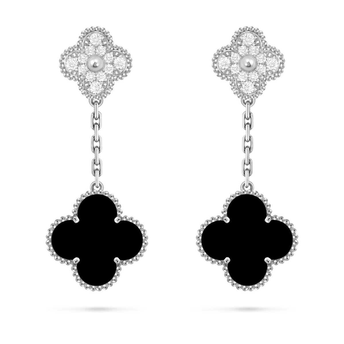 [Limara]CLOVER DUAL-MOTIF STATEMENT STUD EARRINGS - DOUBLE-CHARM COLLECTION