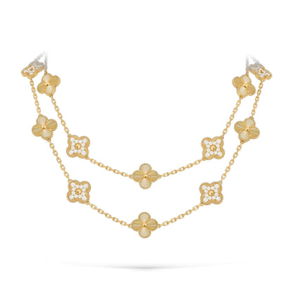 [Limara]CLASSIC 20-MOTIF LUCKY CLOVER LONG NECKLACE GOLD COLLECTION