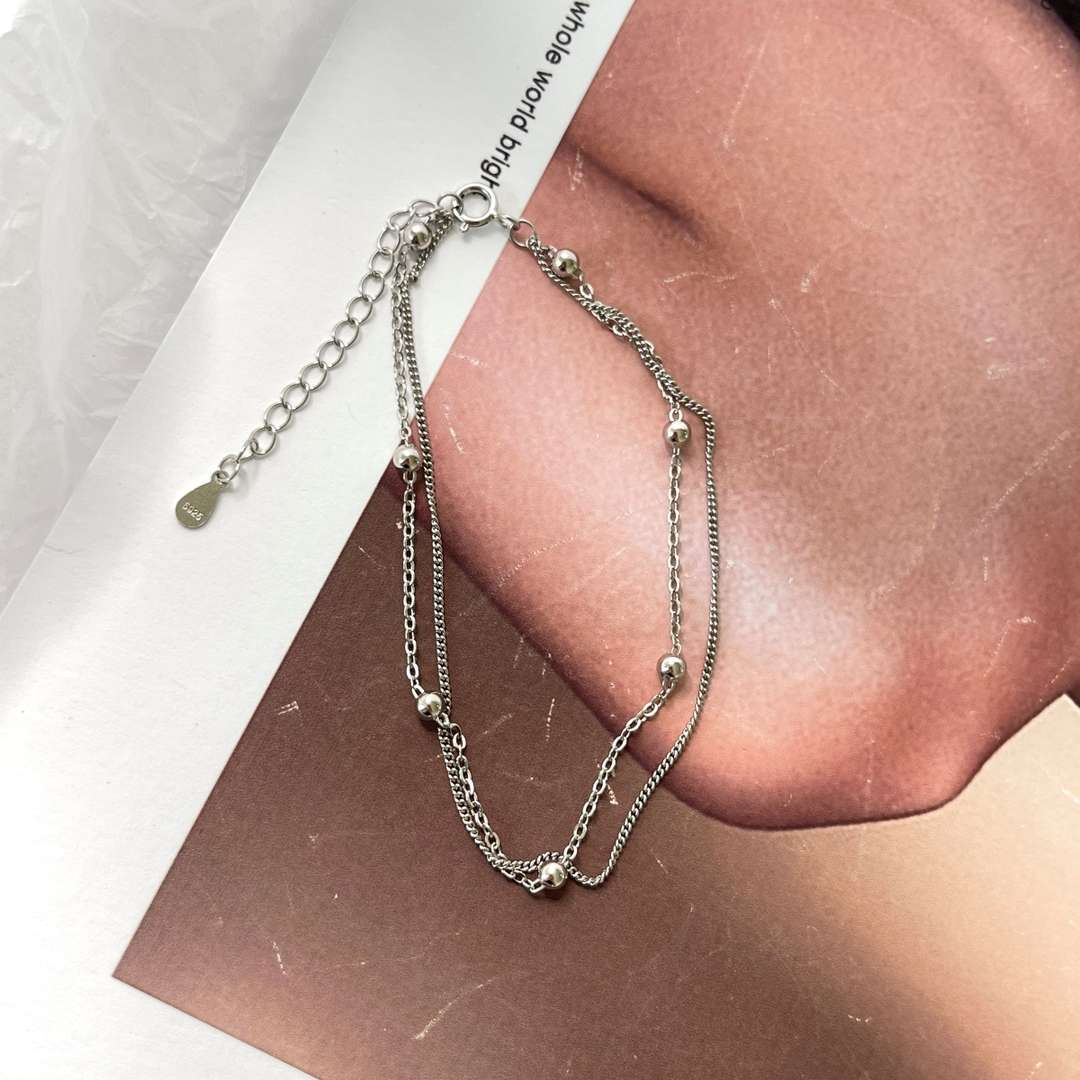 [Limara]Delicate Bead Double Layer Bracelet