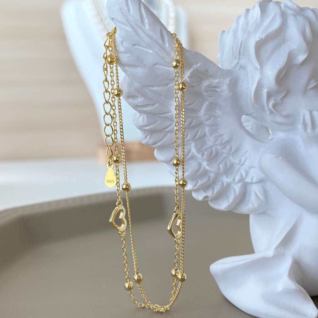 [Limara]Dainty Double Layer Love Heart Bracelet