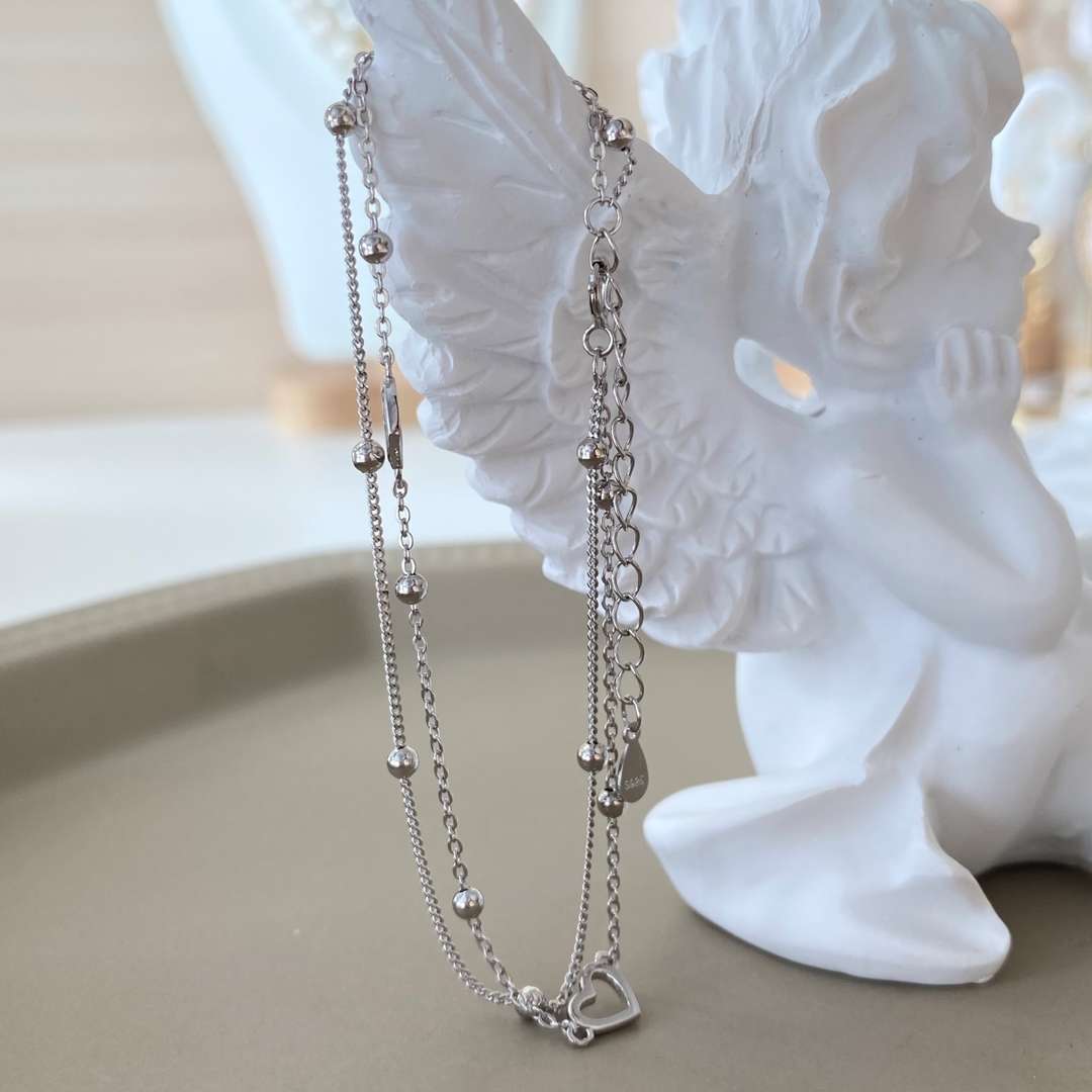 [Limara]Dainty Double Layer Love Heart Bracelet