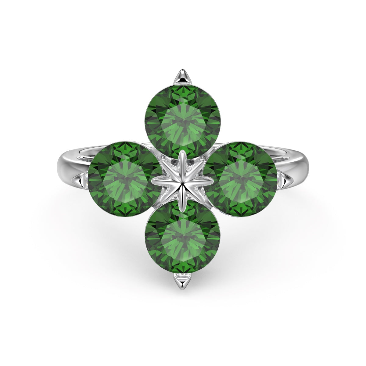 [Limara]Four-Leaf Clover Eight-Pointed Star Ring