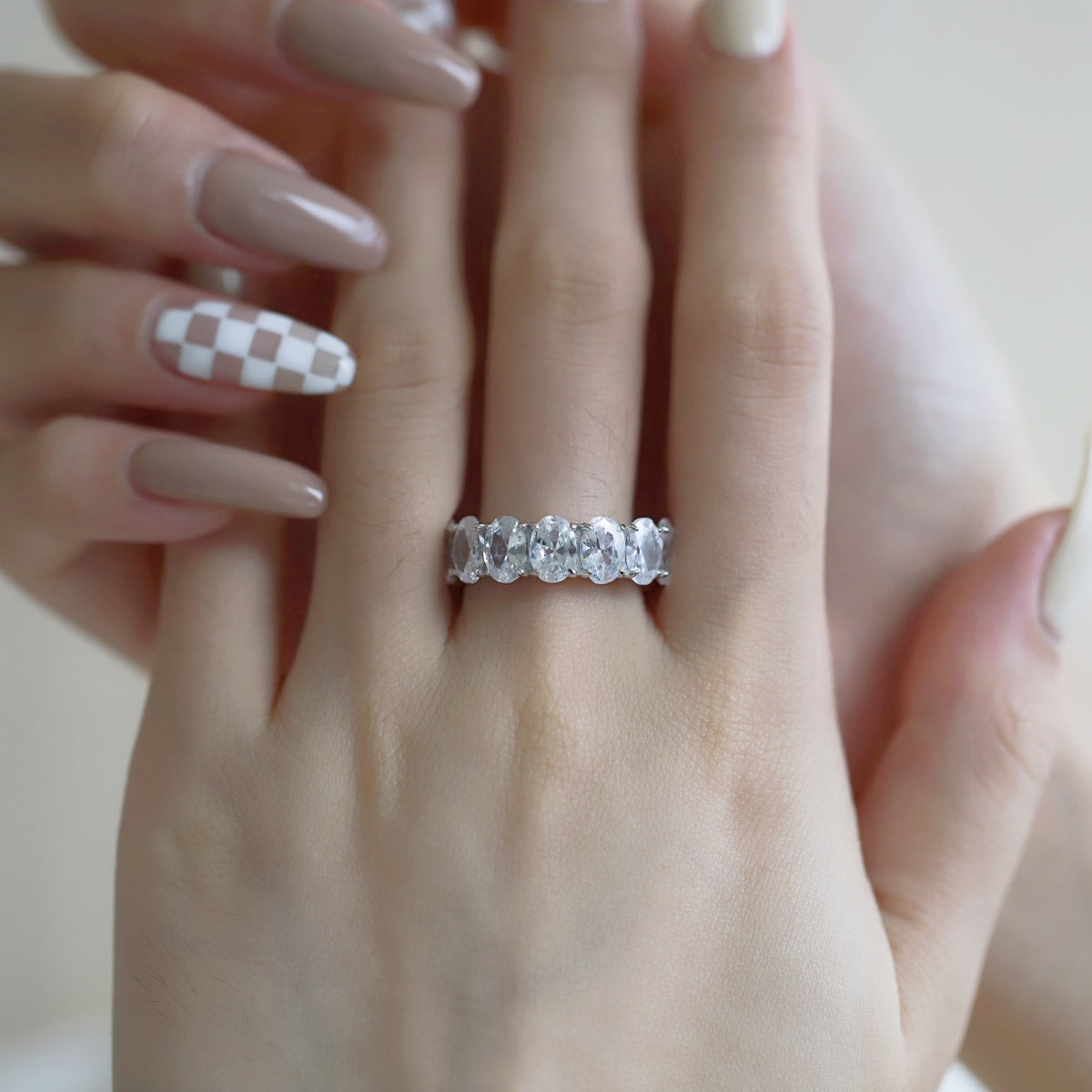 [Limara]Dainty Elongated Cushion Cut Tennis Ring