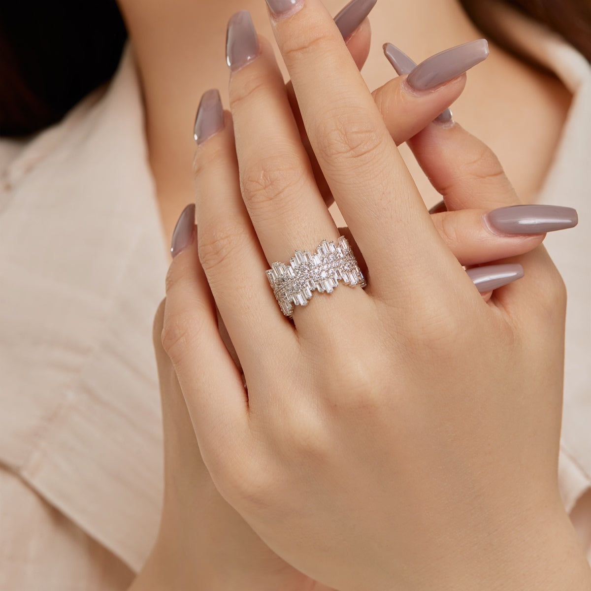[Limara]Luxurious Colorful Radiant Cut Daily Ring