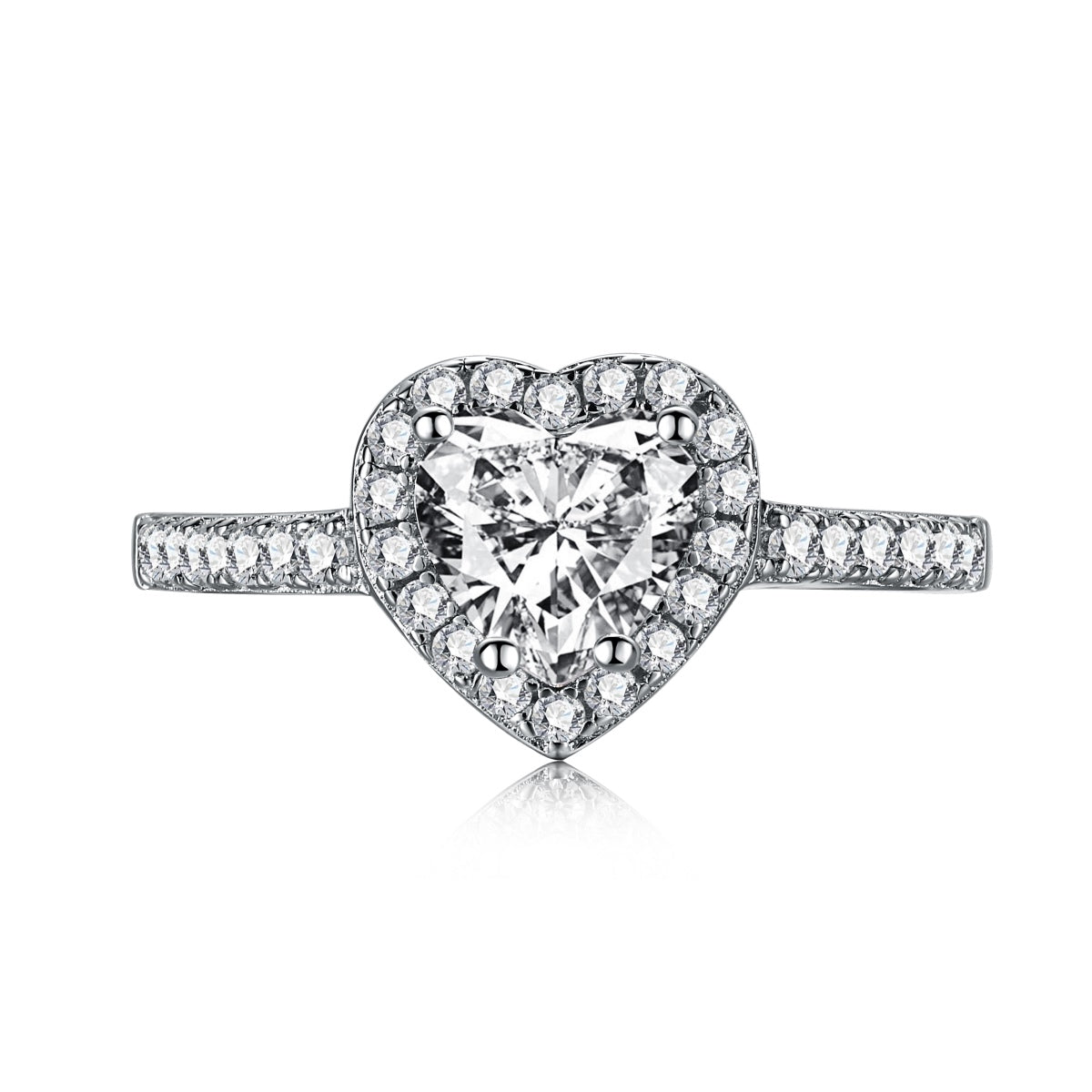 [Limara]Eternity Splashy Romantic Heart Shape Lover Ring