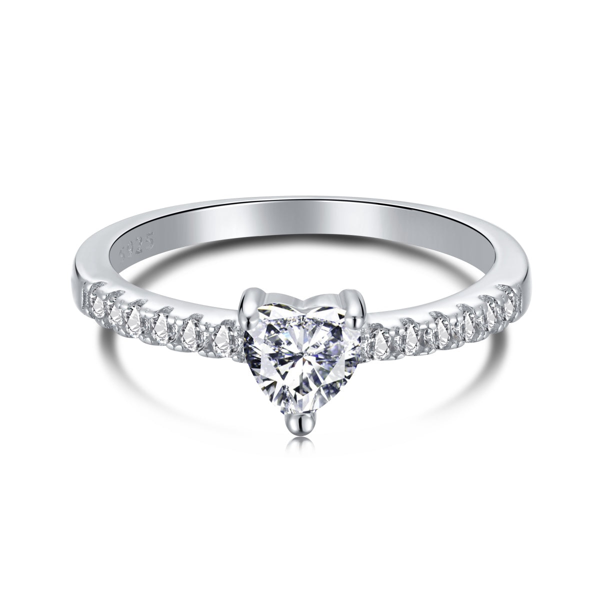 [Limara]0.5 Carat CaratEternity Charming Heart Shape Lover Ring