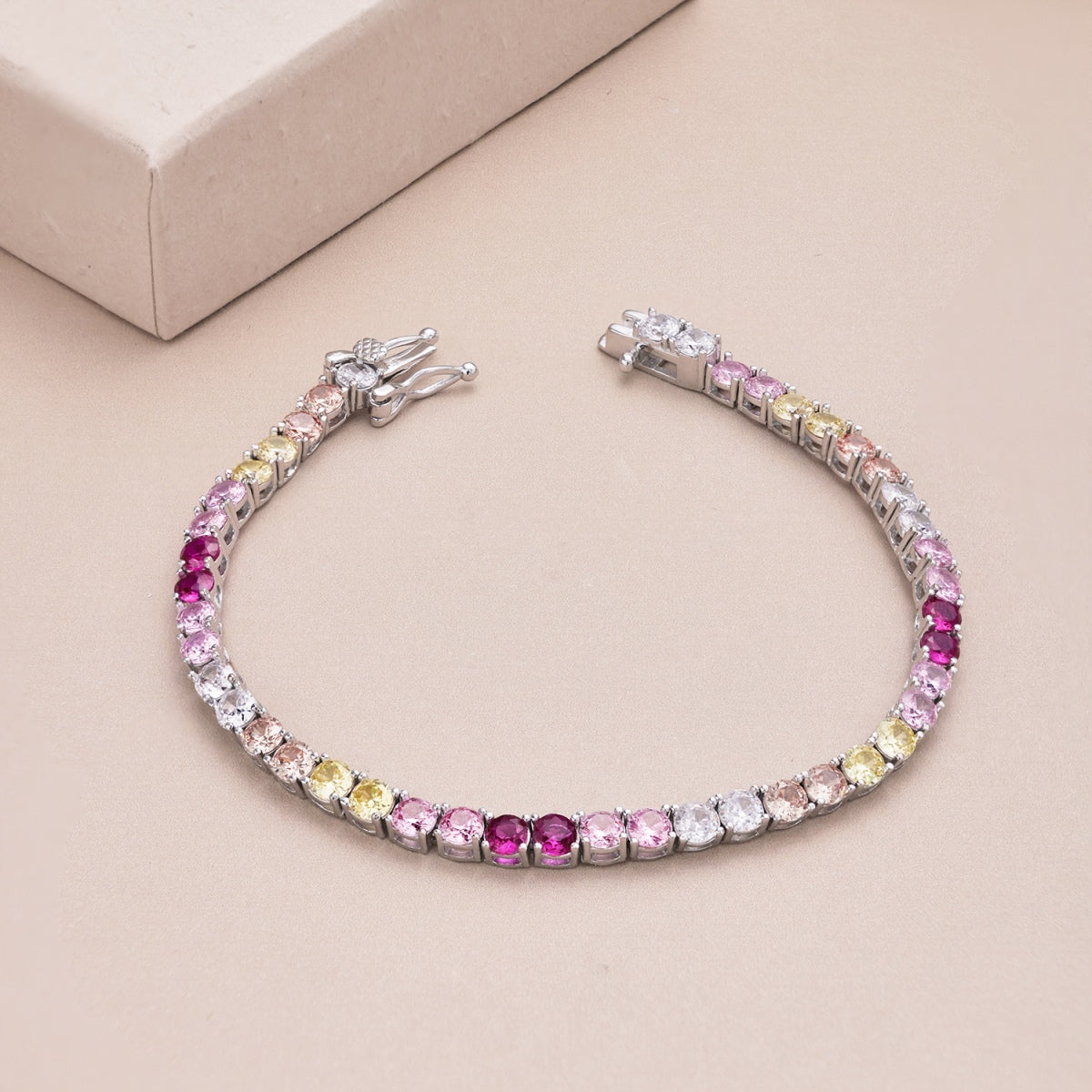 [Limara]Radiant Colorful Round Cut Tennis Bracelet