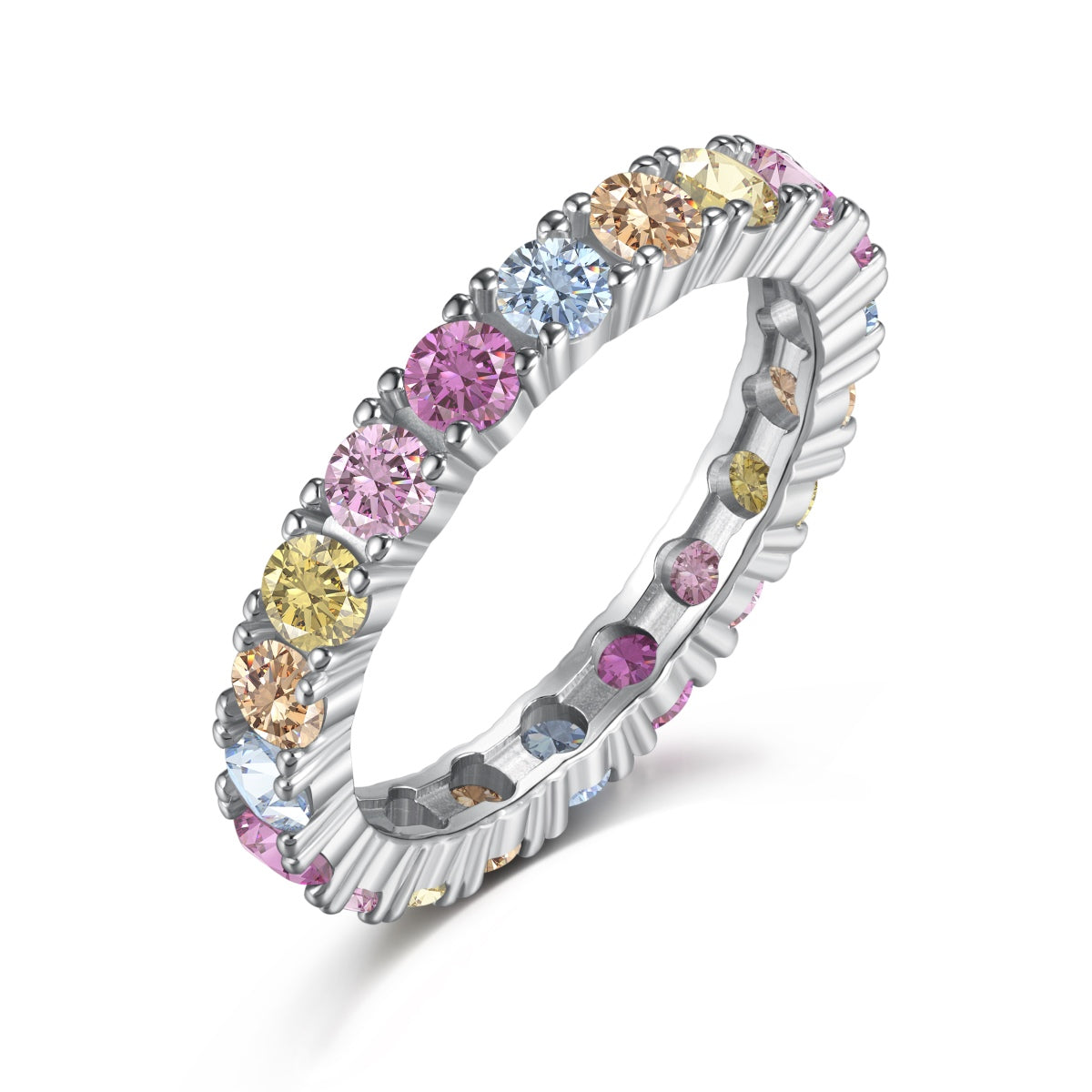 [Limara]Dazzling Lustrous Round Cut Tennis Ring