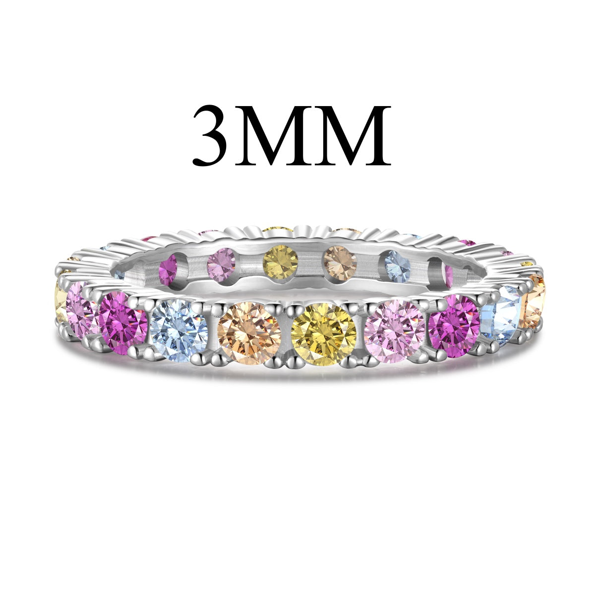 [Limara]Dazzling Lustrous Round Cut Tennis Ring