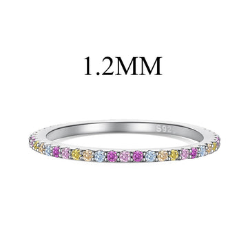 [Limara]Ornate Colorful Round Cut Tennis Ring
