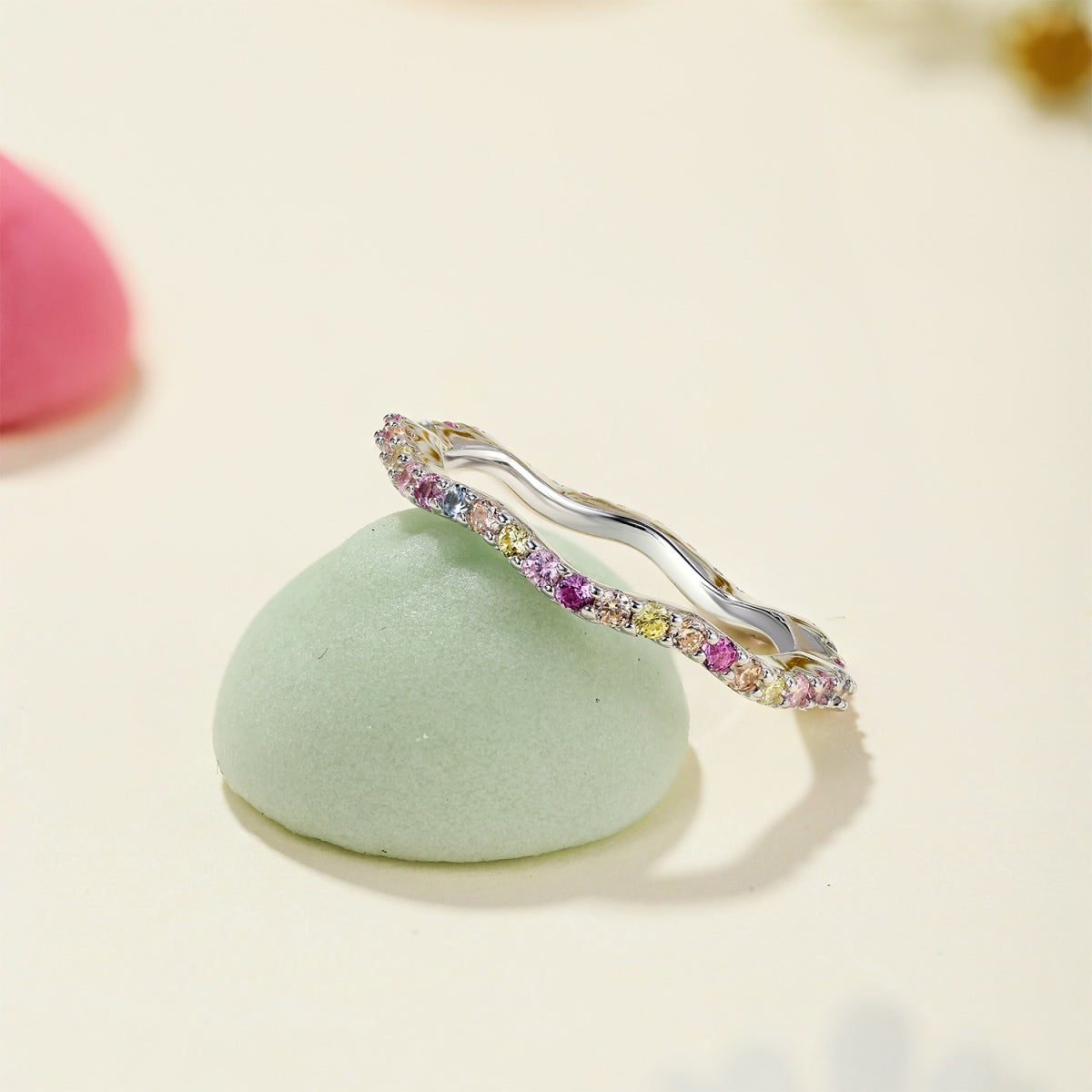 [Limara]Dainty Colorful Round Cut Party Ring