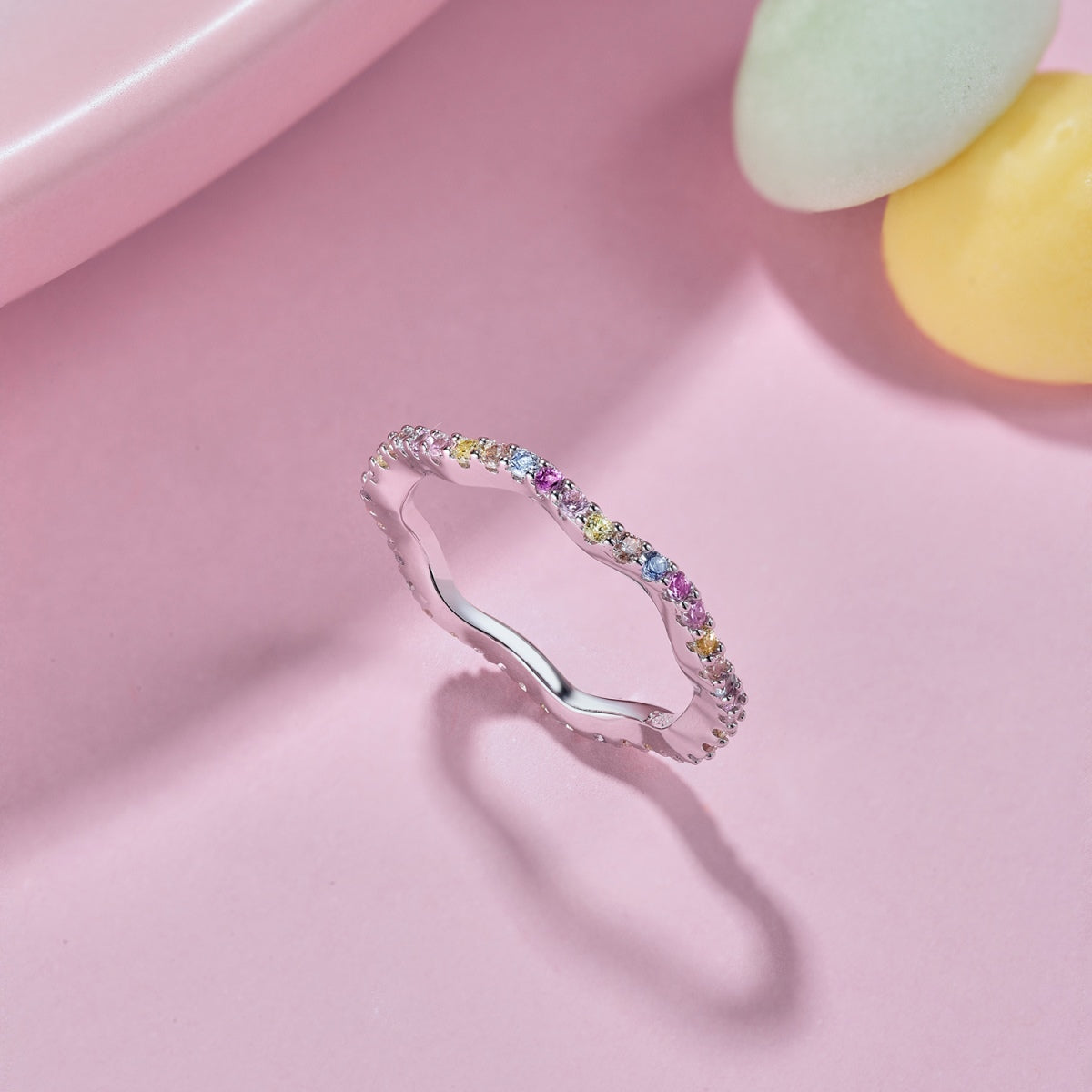 [Limara]Dainty Colorful Round Cut Party Ring
