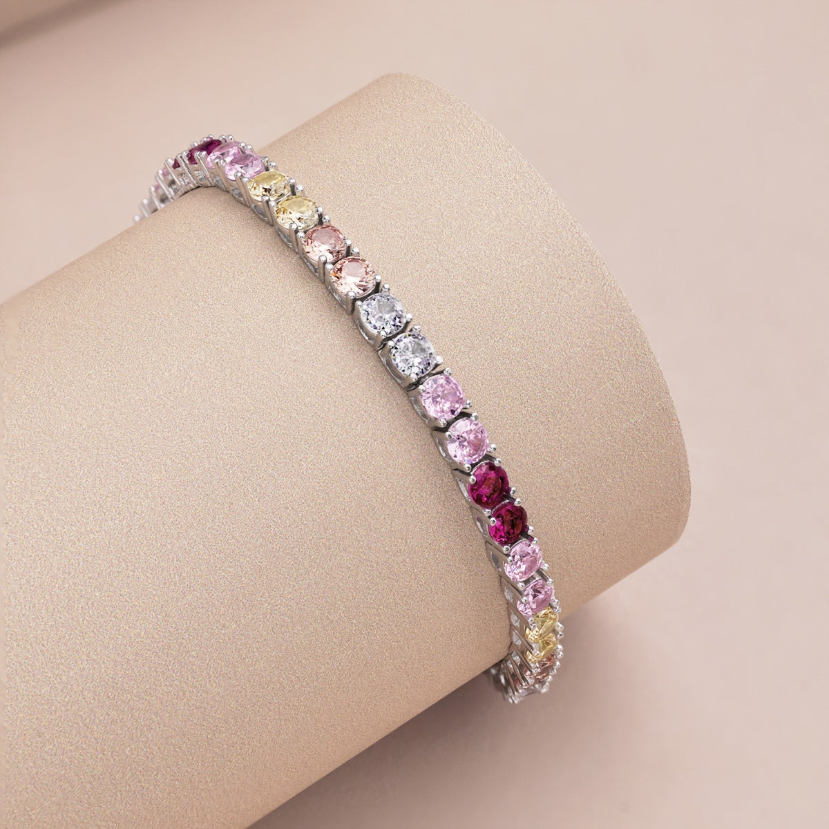 [Limara]Radiant Colorful Round Cut Tennis Bracelet