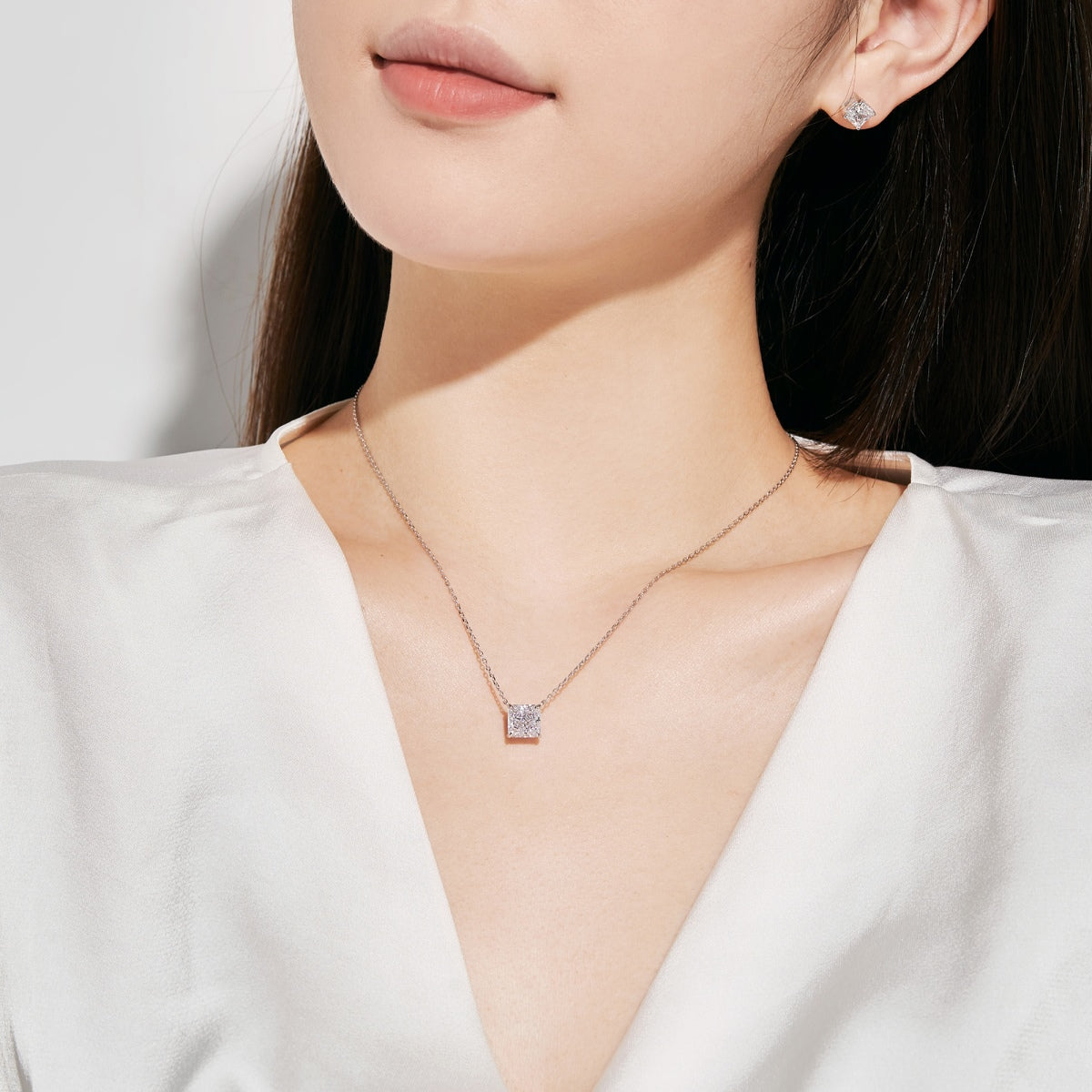 [Limara]1.0 Carat Radiant Princess Cut Wedding Earrings
