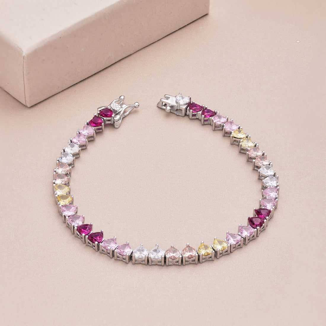 [Limara]Luxurious Colorful Romantic Heart Shape Lover Bracelet