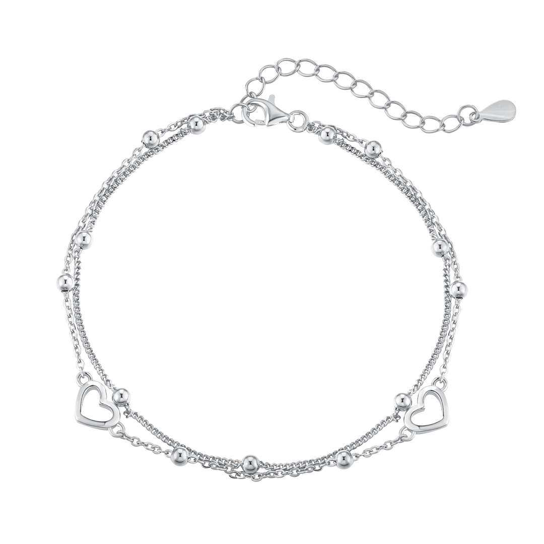 [Limara]Dainty Double Layer Love Heart Bracelet