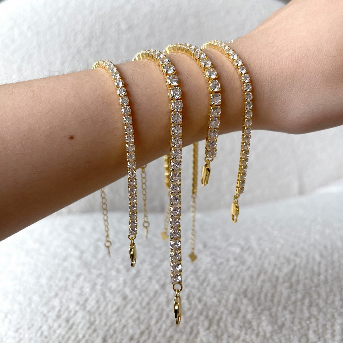 [Limara]Sparkling Radiant Princess Cut Tennis Bracelet