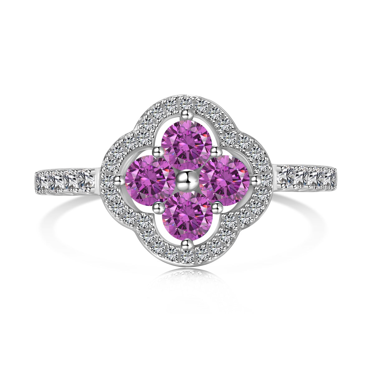 [Limara]Four Leaf Clover Flower Design Ring
