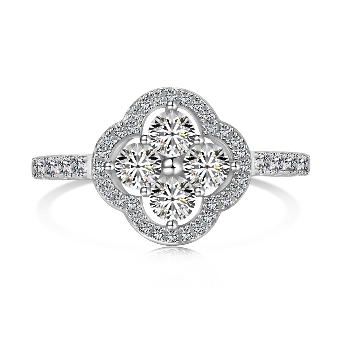 [Limara]Four Leaf Clover Flower Design Ring