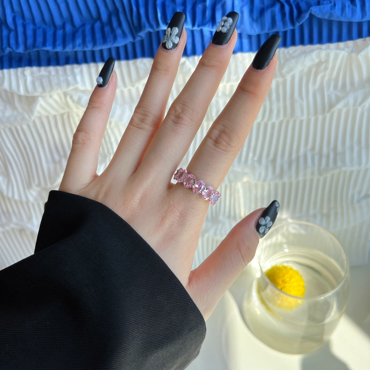 [Limara]Dainty Elongated Cushion Cut Tennis Ring