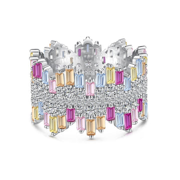 [Limara]Luxurious Colorful Radiant Cut Daily Ring