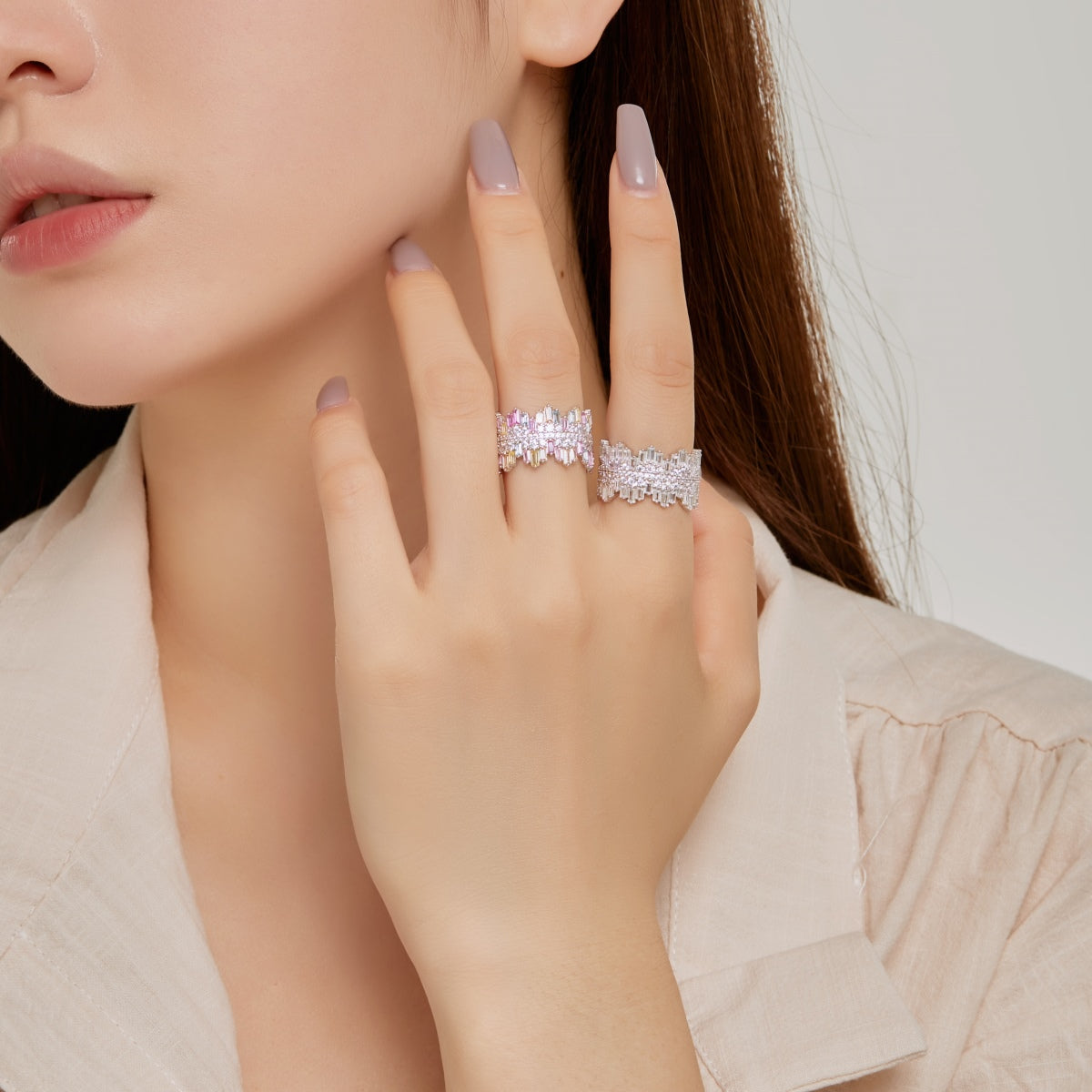 [Limara]Luxurious Colorful Radiant Cut Daily Ring