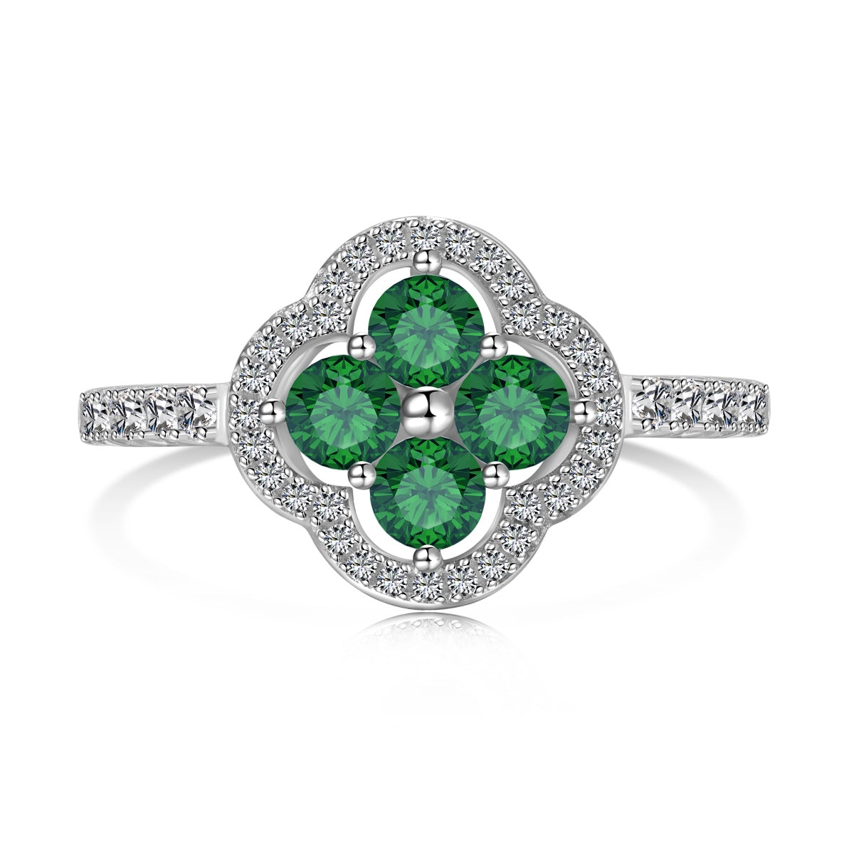 [Limara]Four Leaf Clover Flower Design Ring