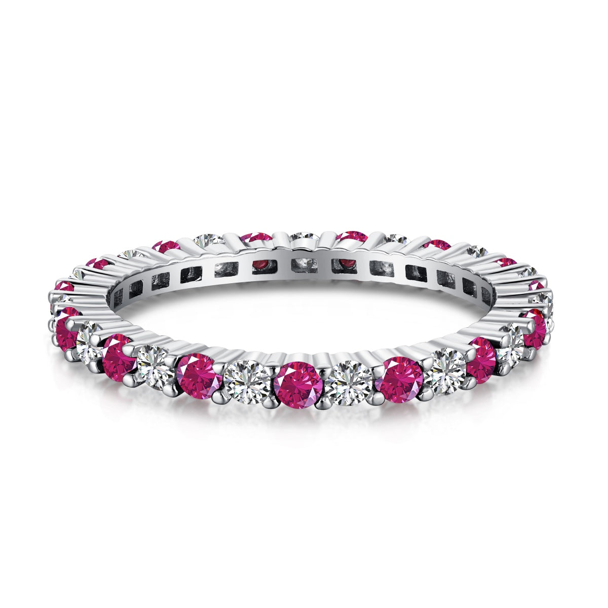 [Limara]Exquisite Colorful Round Cut Tennis Ring