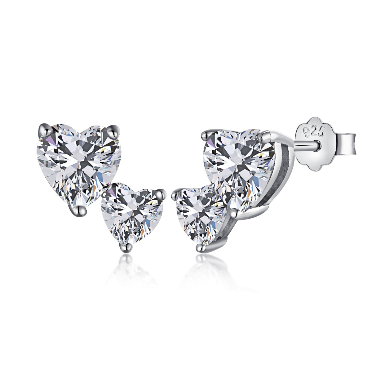 [Limara]Double Heart-Shape Classic Princess Style Earrings