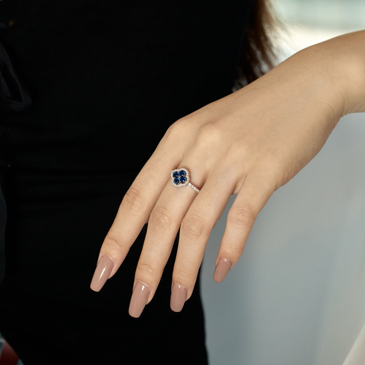 [Limara]Four Leaf Clover Flower Design Ring