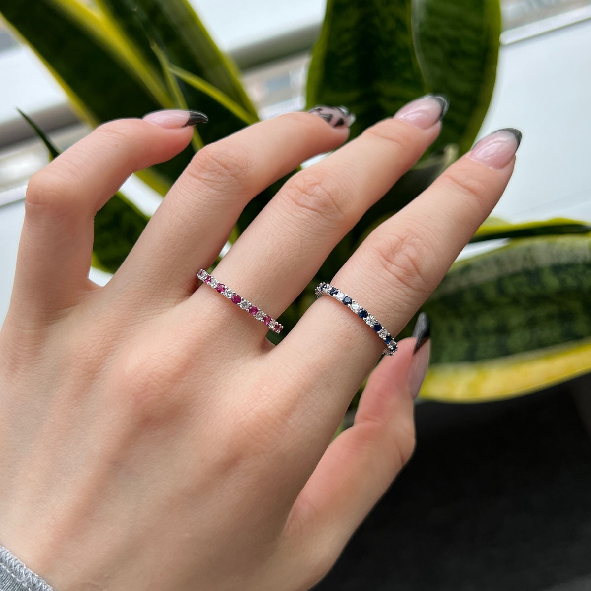 [Limara]Exquisite Colorful Round Cut Tennis Ring