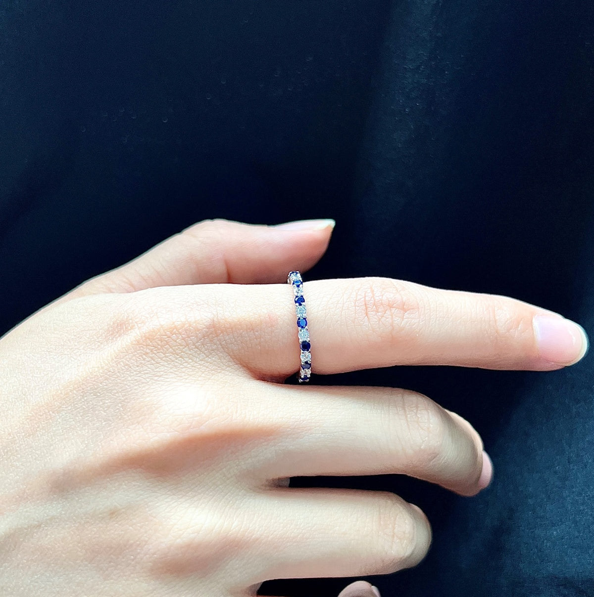 [Limara]Exquisite Colorful Round Cut Tennis Ring