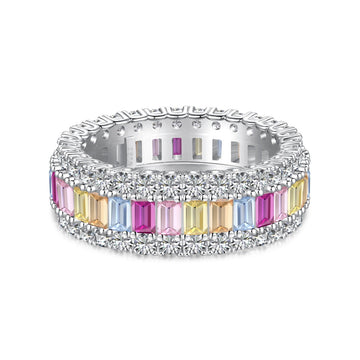 [Limara]Dainty Colorful Radiant Cut Daily Ring