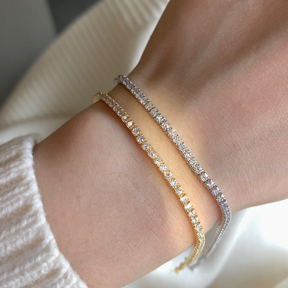 [Limara]Radiant Shinning Princess Cut Tennis Bracelet