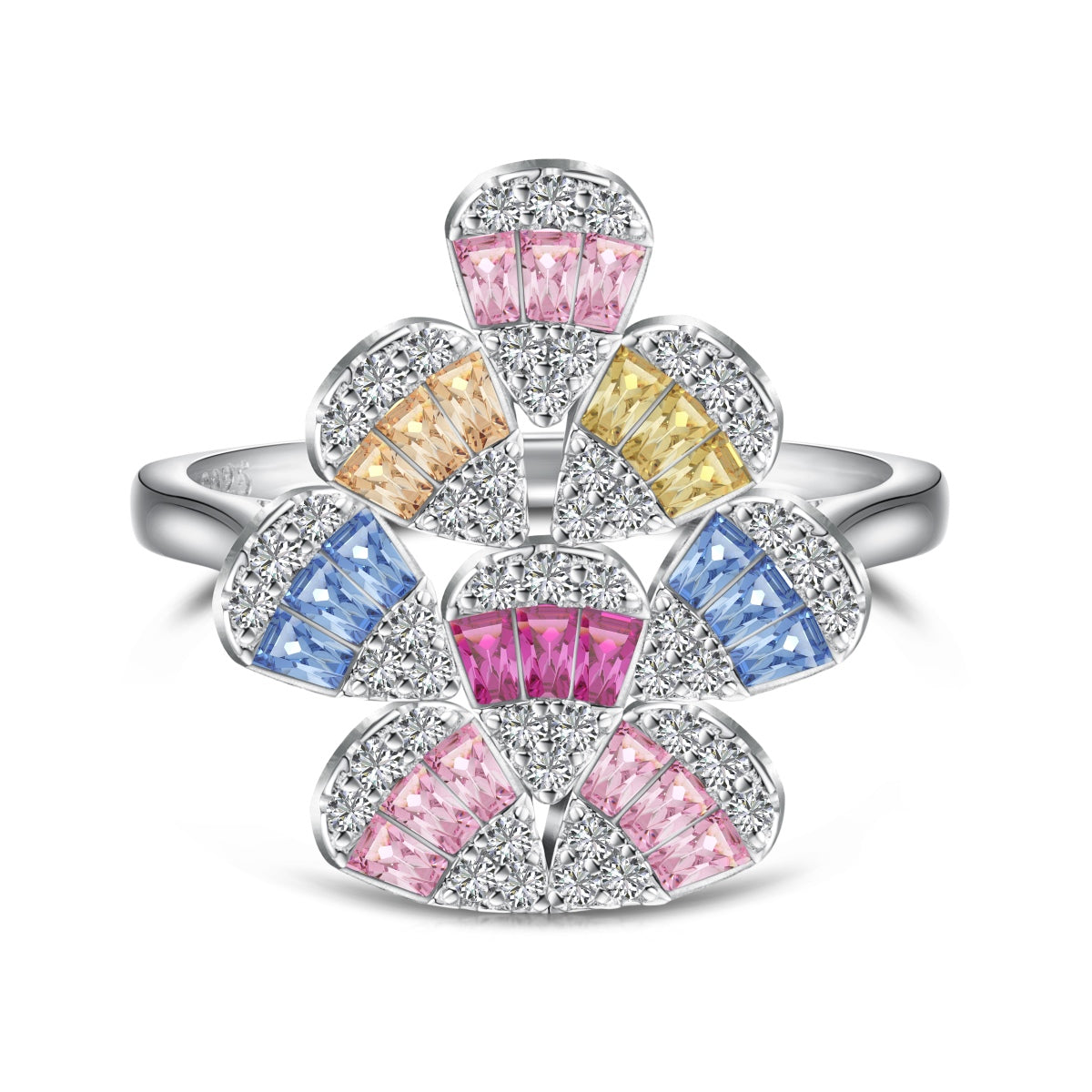 [Limara]Sparkling Colorful Water Drop Shape Daily Ring