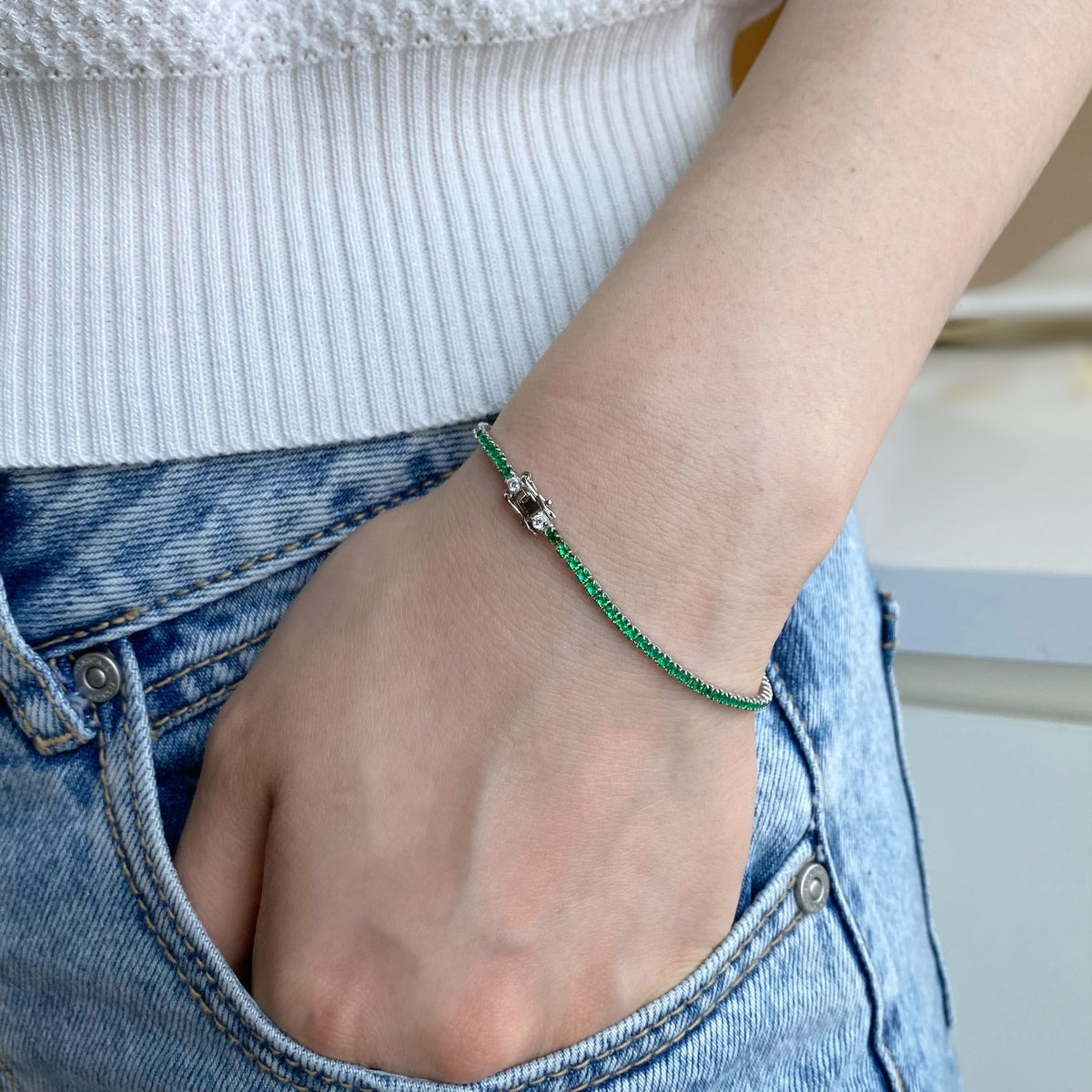 [Limara]Dazzling Colorful Round Cut Daily Bracelet