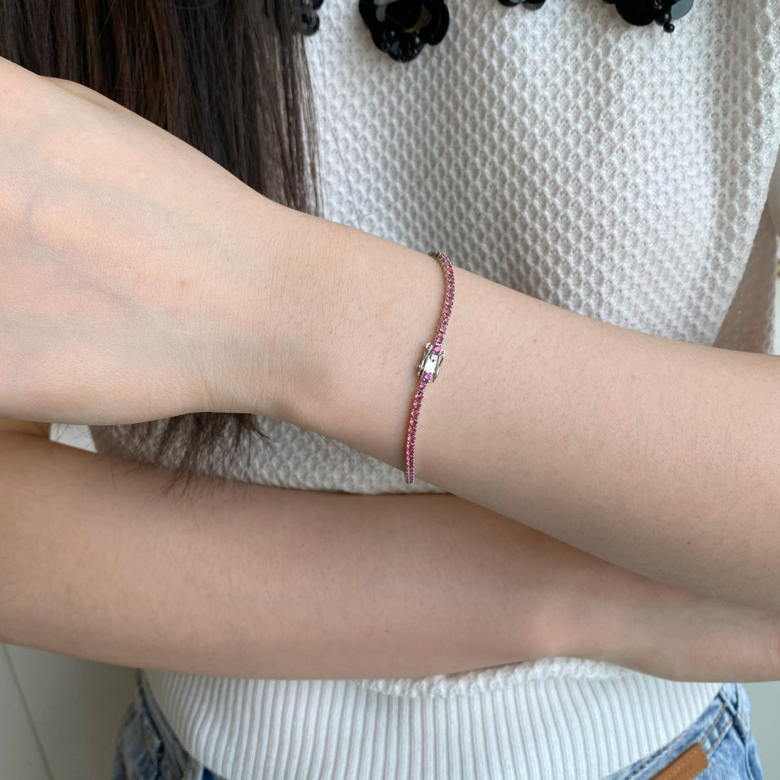 [Limara]Dazzling Colorful Round Cut Daily Bracelet