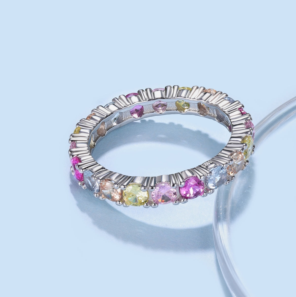 [Limara]Dazzling Lustrous Round Cut Tennis Ring