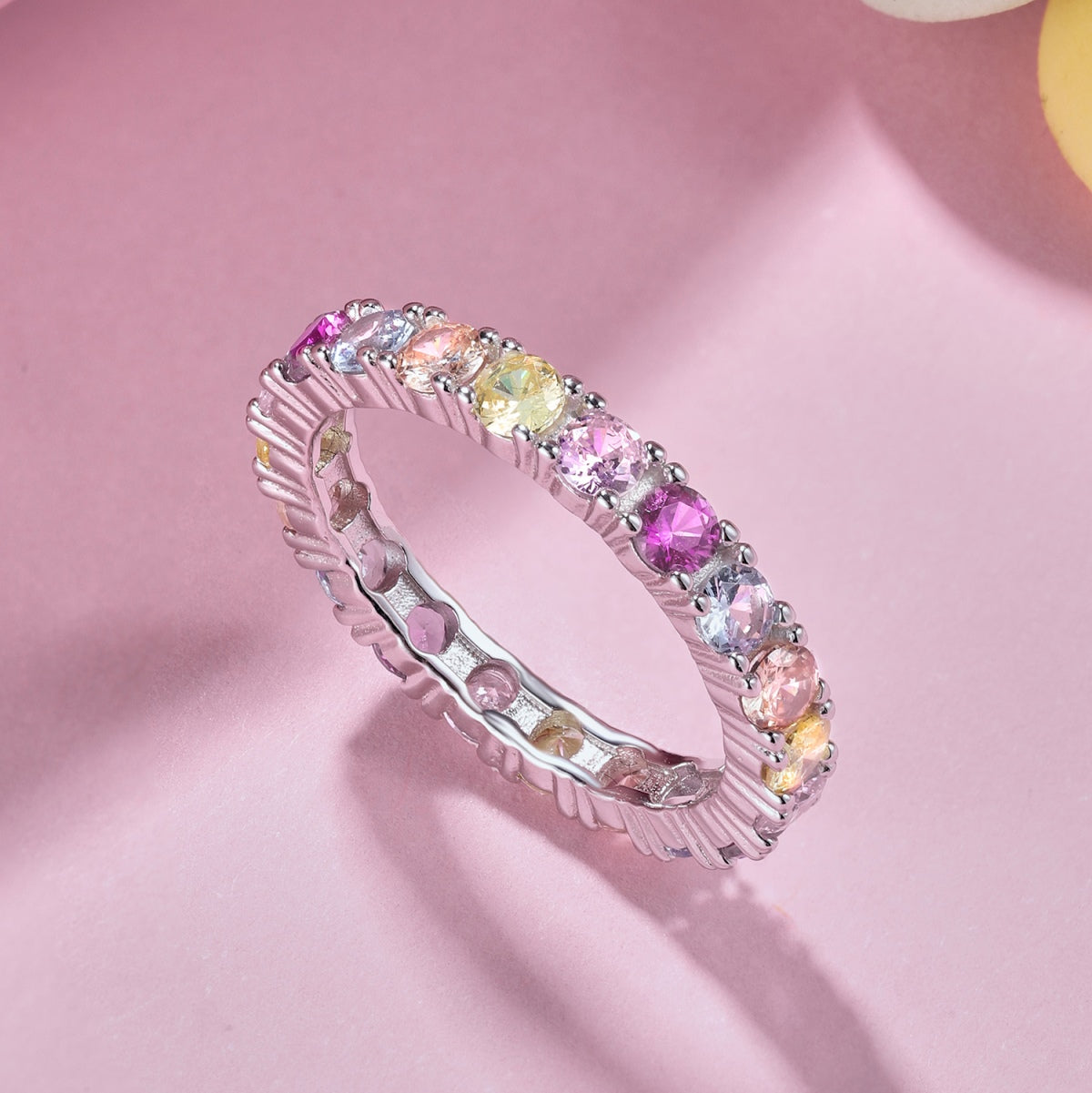 [Limara]Dazzling Lustrous Round Cut Tennis Ring