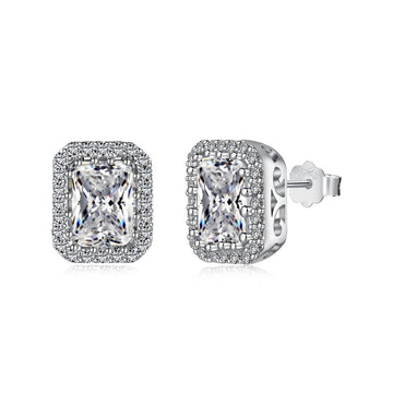 [Limara]1.0 Carat Luxurious Dainty Emerald Cut Daily Earrings
