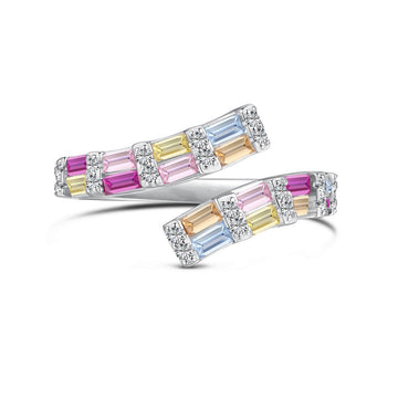 [Limara]Charming Colorful Radiant Cut Adjustable Daily Ring