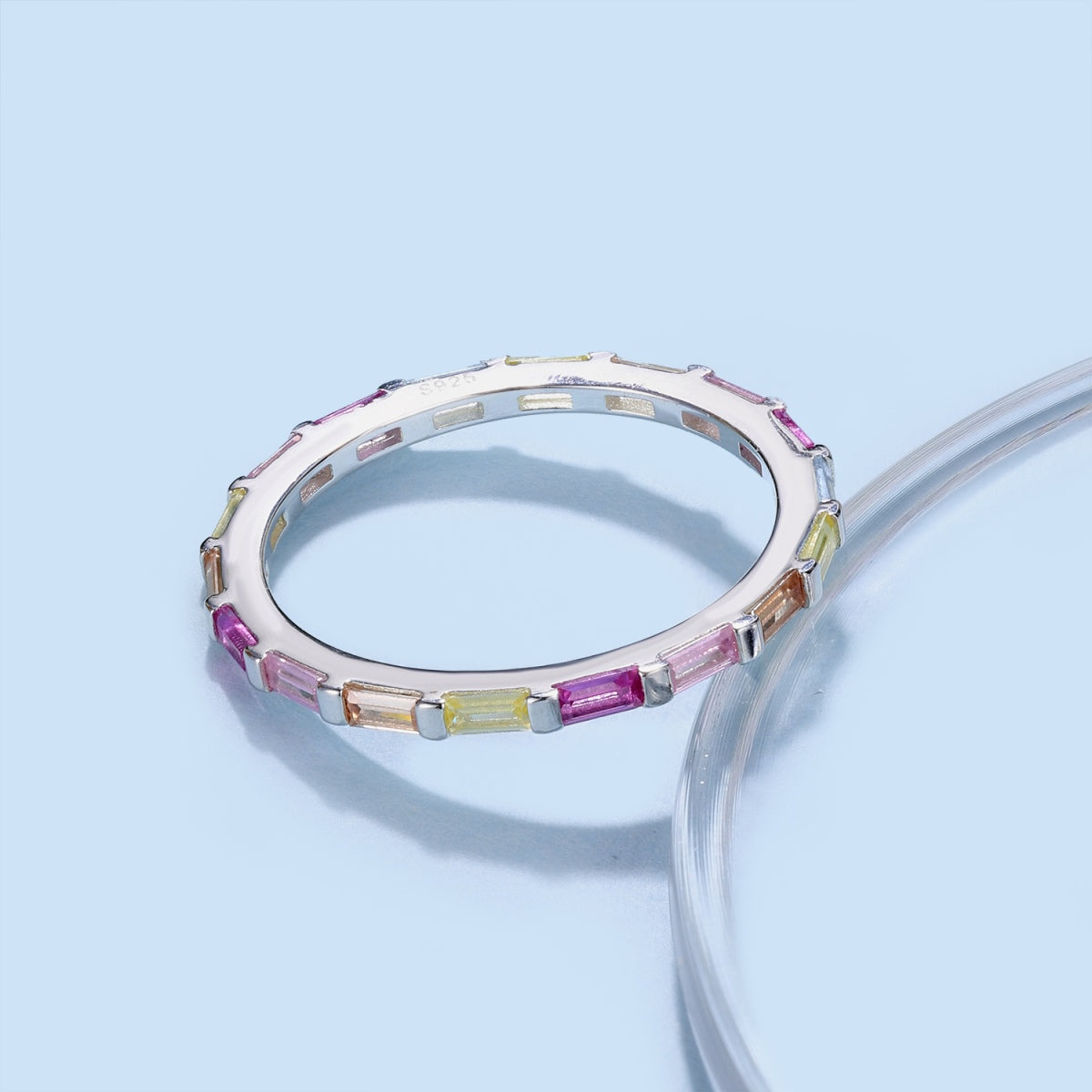 [Limara]Exquisite Multicolored Emerald Cut Daily Ring